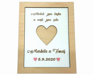 Dřevěný rámeček na darování peněz